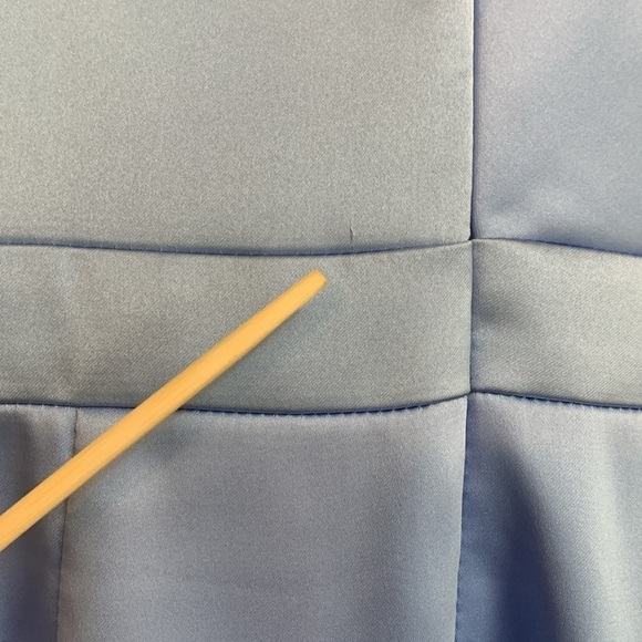 Ieena for MacDuggal NWT 1 Shoulder Long Sleeve Satin Cocktail Dress 8 FLAWS - Picture 9 of 11